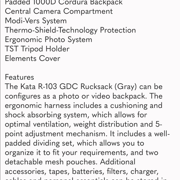 Kata KT R-103 Camera Rucksack With Tripod Holder - Picture 3 of 16